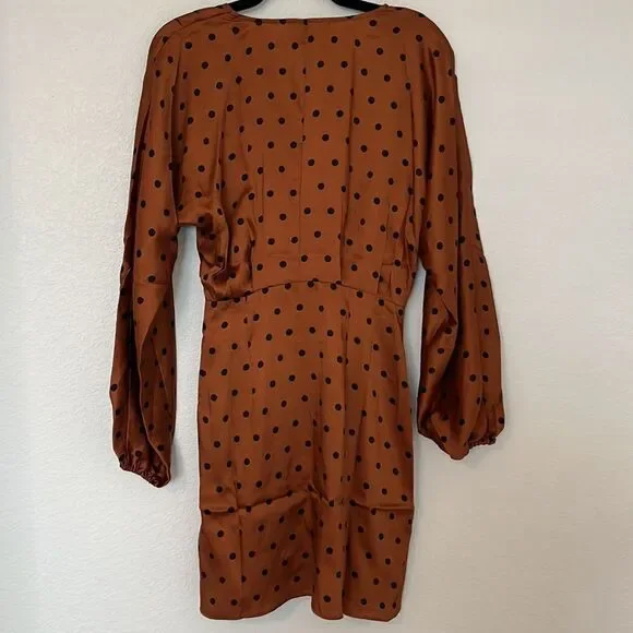 Minkpink Rust and Black Milan Wrap Dress NEW